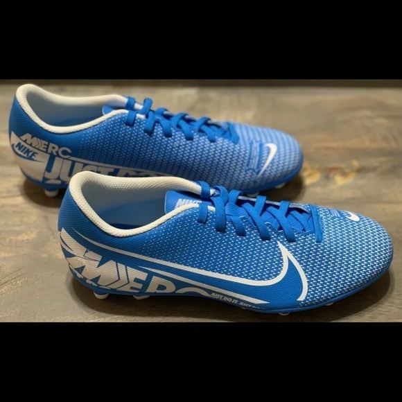 Nike Mercurial 13 Vapor Blue and White Soccer  Cleats - Picture 1 of 9